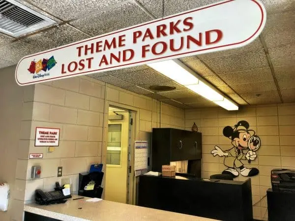 Theme parks lost and found inside