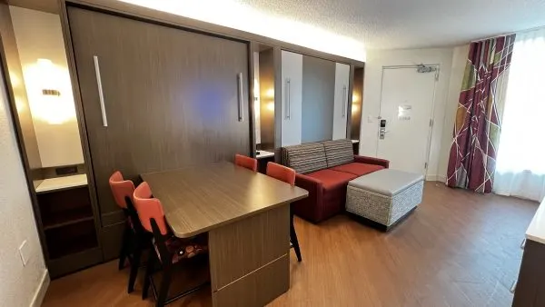 pull down beds and sitting area in all-star music family suite