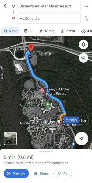 directions from all-star music to mcdonald's