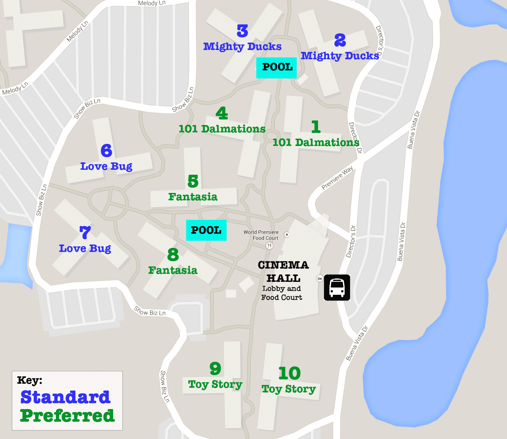 Disneys All-star Movies Resort Map How To Navigate Room Layouts