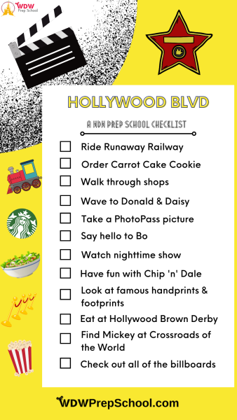 hollywood boulevard checklist - hollywood studios