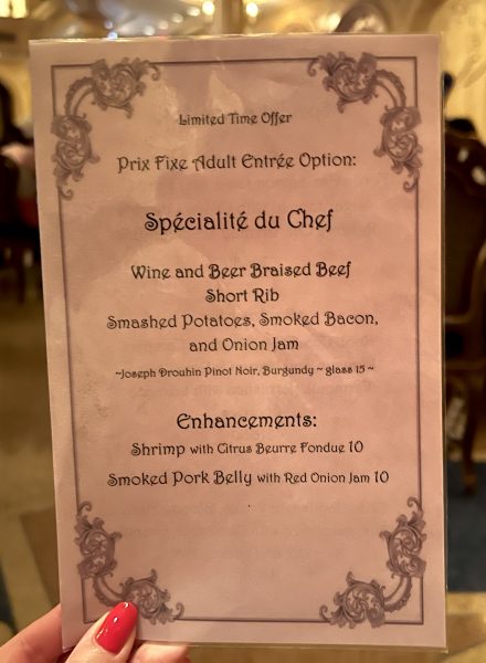 specialty menu and enhancements at be our guest