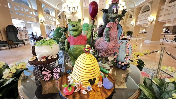 flower and garden easter egg display at beach club