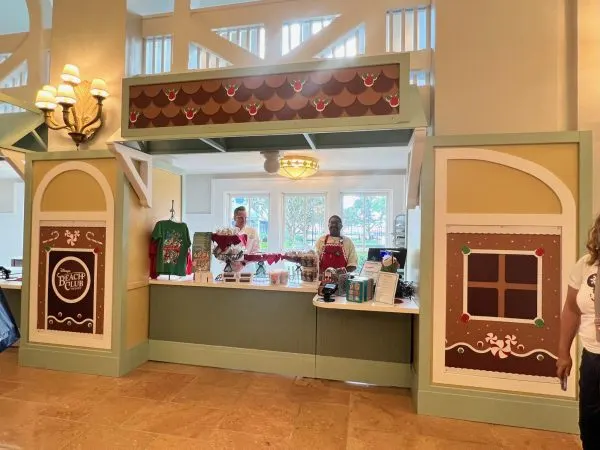 holiday stand with treats and merchandise at beach club