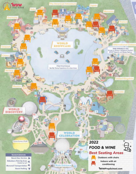 best food and wine seating areas 2022 - map