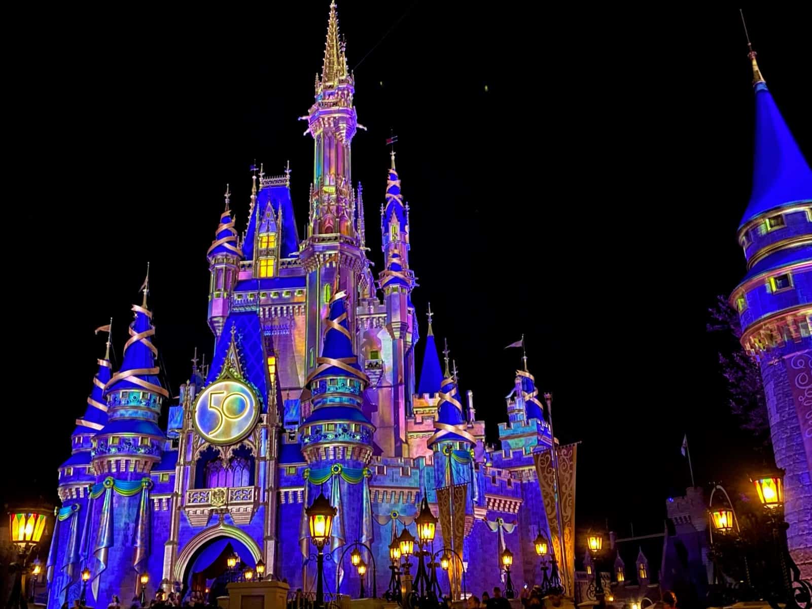 Cinderella castle at night
