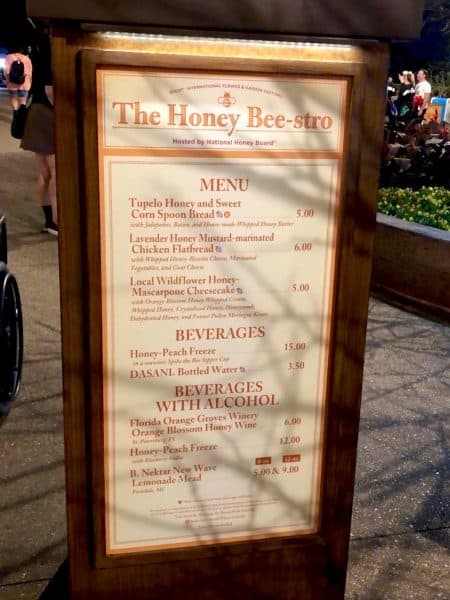 honey bee-stro menu - flower and garden 2022
