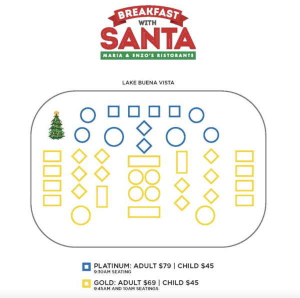 2023 seating for breakfast with santa at maria and enzo's