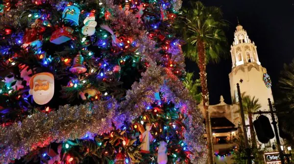 Disney California Adventure's Buena Vista Street during the holidays