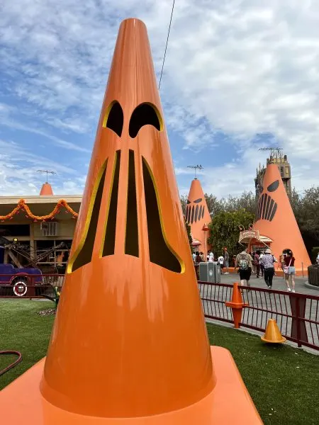cozy cone halloween decorations in cars land