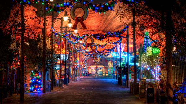 Cars Land during the holidays