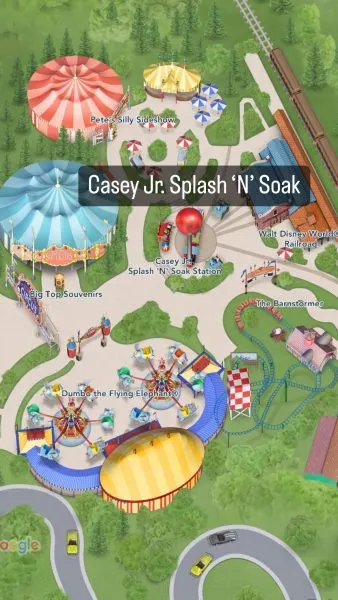 casey jr. splash n soak at magic kingdom