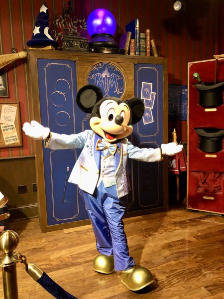 mickey mouse at town square theater in magic kingdom