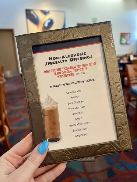 Chef Mickey's Non Alcoholic Drinks menu