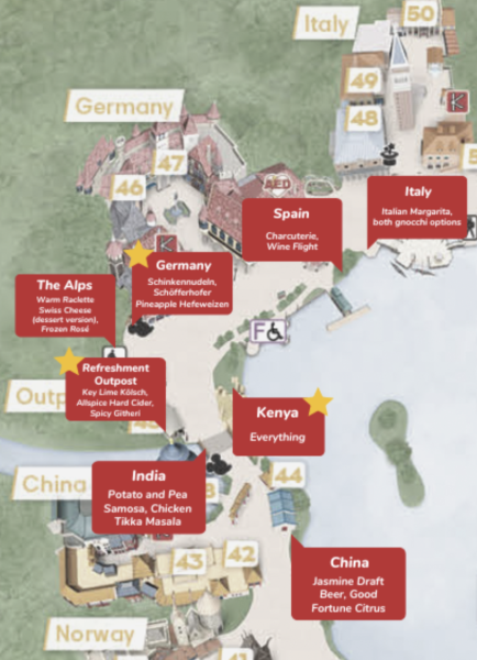 2022 epcot food and wine booth locations - map