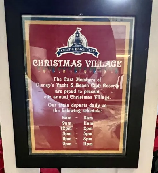 christmas village times at yacht club