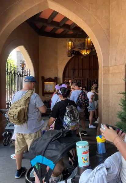check in line for cinderella's royal table