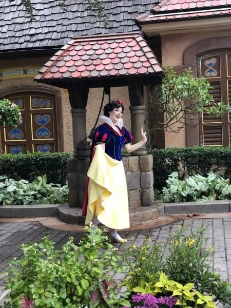 snow white in the germany pavilion at epcot