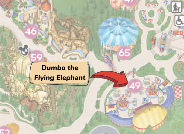 dumbo the flying elephant map location