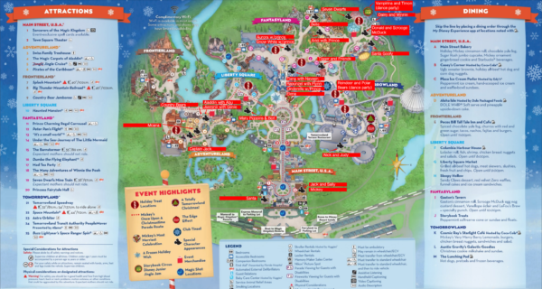 Mickey's Very Merry Christmas Party MVMCP map with characters