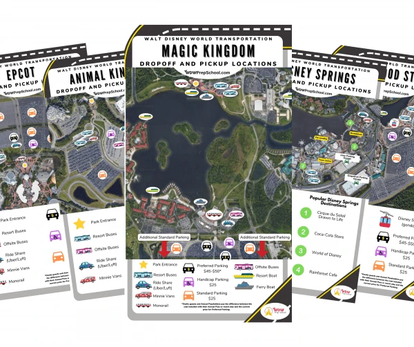 Disney World parking lot and transportation maps