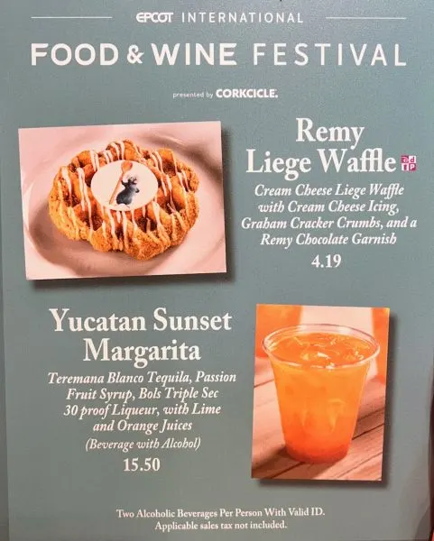 connections menu - epcot food and wine 2023