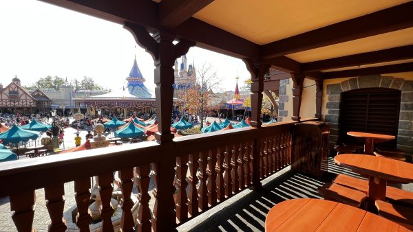 balcony seating and view at pinocchio village haus