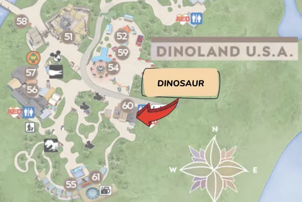 dinosaur at animal kingdom map location