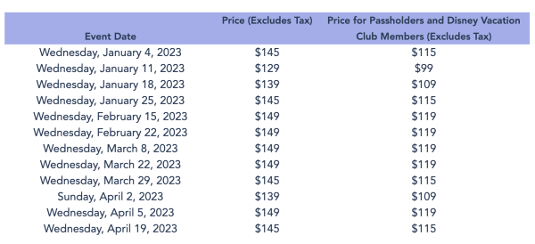 disney after hours hollywood studios prices