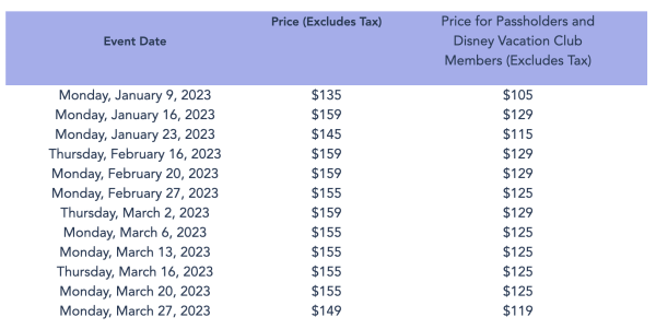 magic kingdom disney after hours prices