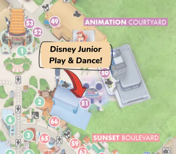 location of disney junior play and dance at hollywood studios