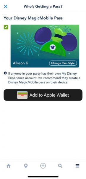 disney magicmobile pass apple wallet