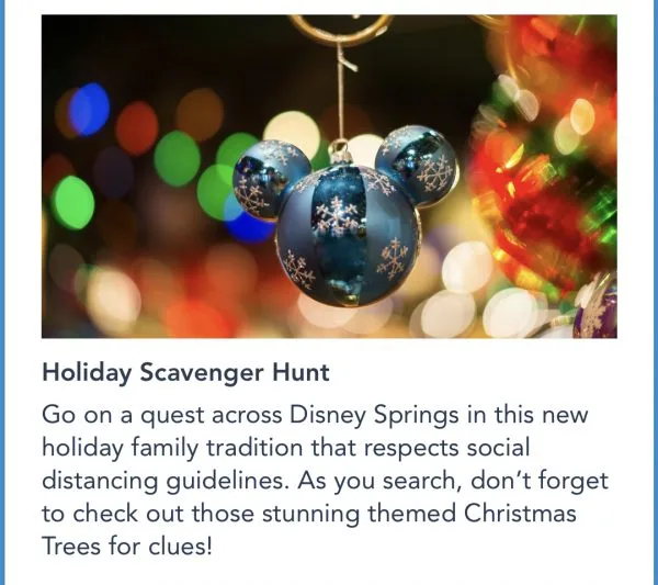 Holiday Scavenger Hunt at Disney Springs