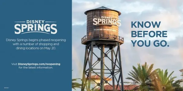 Disney Springs phased reopening on May 20