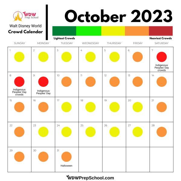 October Crowd Calendar