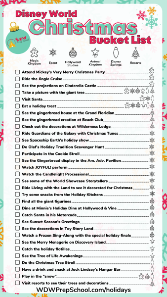 disney world christmas checklist