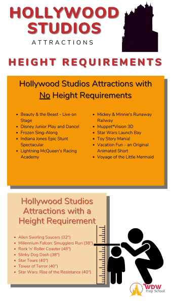 hollywood studios height requirements