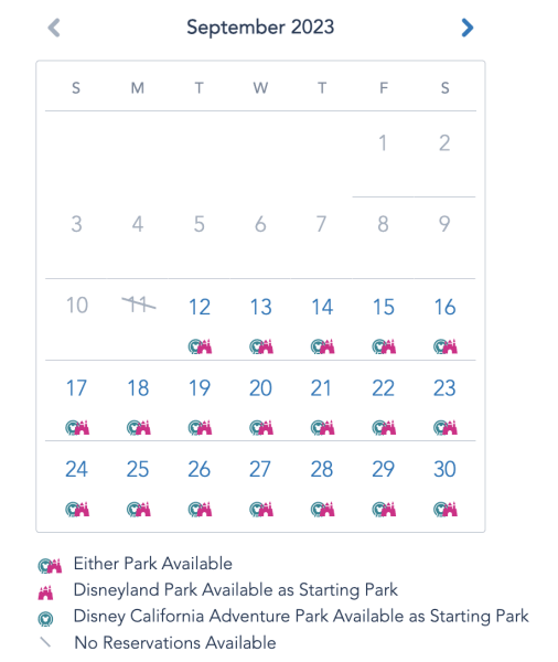 theme park reservation availability at disneyland
