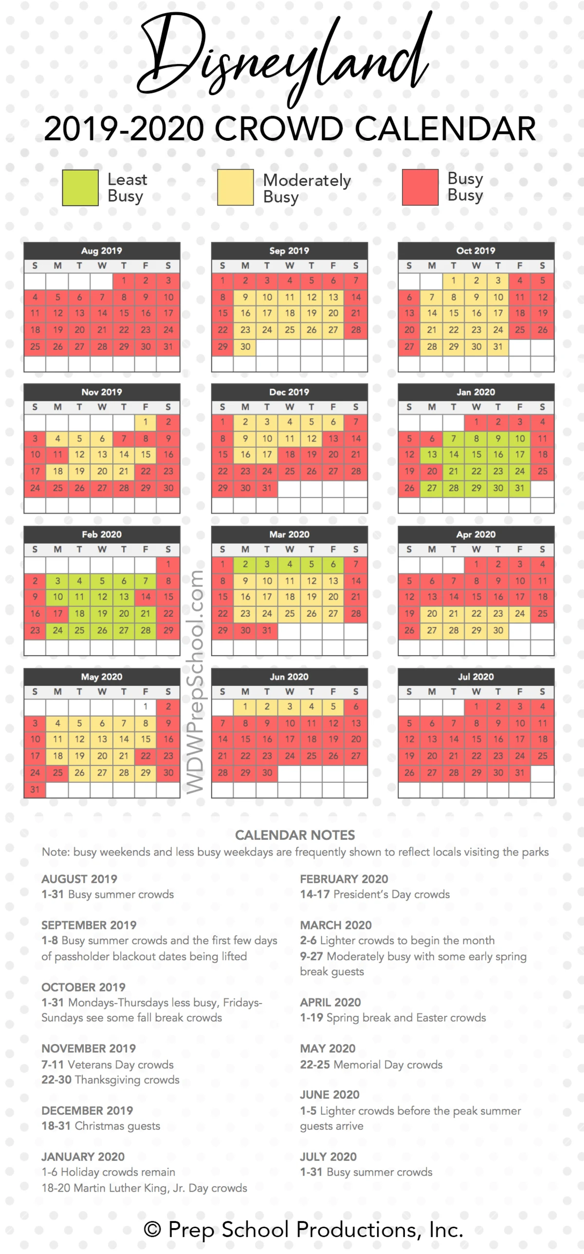 Disneyland 2021 Crowd Calendar (best times to go) WDW Prep School