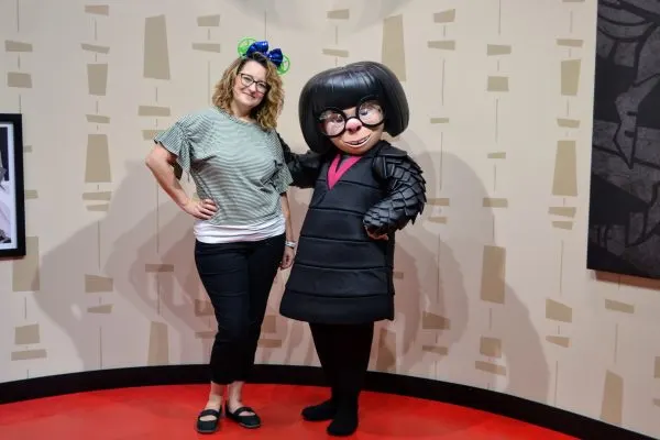 edna mode at the edna mode experience in pixar place