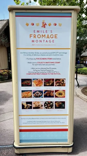 emile's fromage montage - sign - epcot food and wine 2023