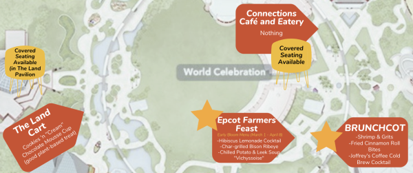 epcot flower and garden map with booth locations - including favorites