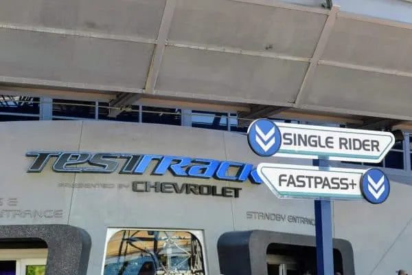 Test Track FastPass sign