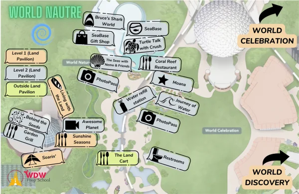 map of world nature in epcot