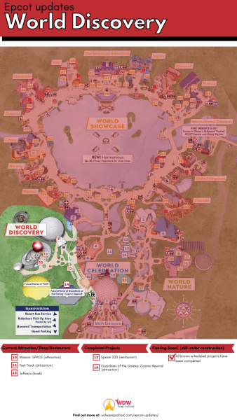 world discovery epcot updates map
