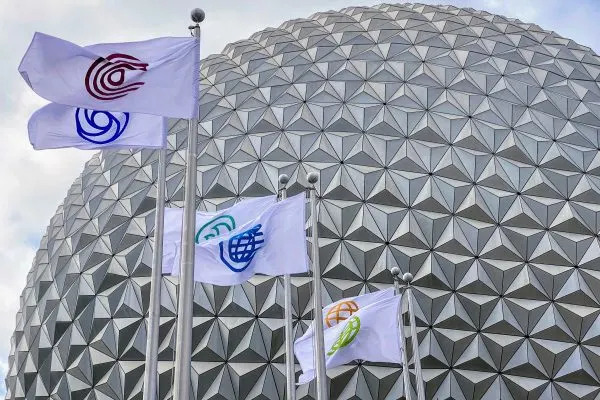 Epcot pavilion logo flags
