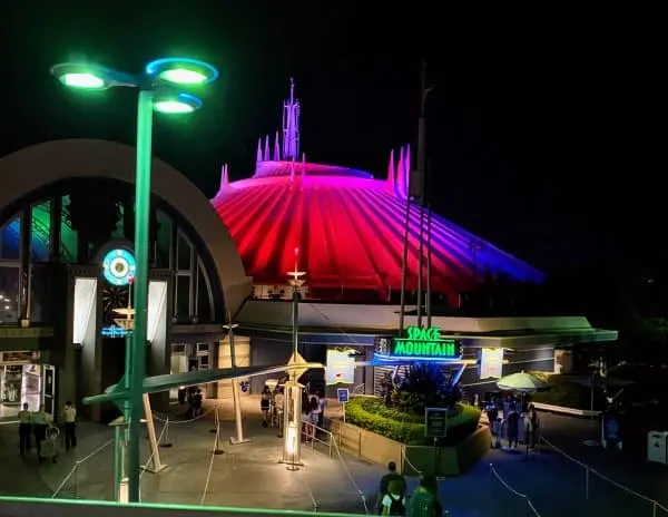 space mountain at night