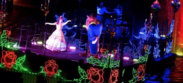 Belle and the Beast in Fantasmic at Disneyland