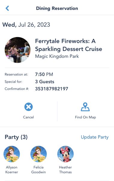 confirmation for ferrytale fireworks sparkling dessert cruise