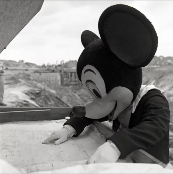 Mickey at the construction site
